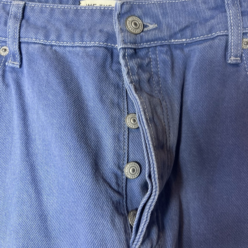Free People We The Free Deep Trance Barrel Boyfriend Jean 33 Blue Baggy Casual - Picture 9 of 13